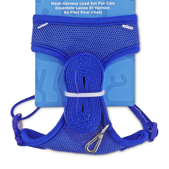 Blue mesh cat harness and leash - Picture 3 of 3